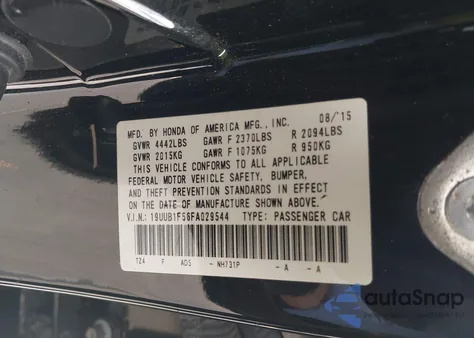 2015 Acura Tlx Tech из США, поврежденный, VIN 19UUB1F56FA029544